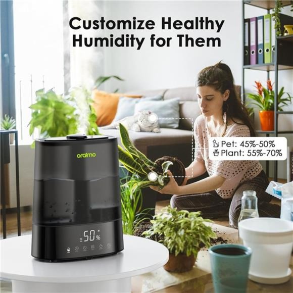 Humidifiers for Bedroom Large Room, 6L Top Fill Cool/Warm Mist Humidifier - Picture 5 of 6